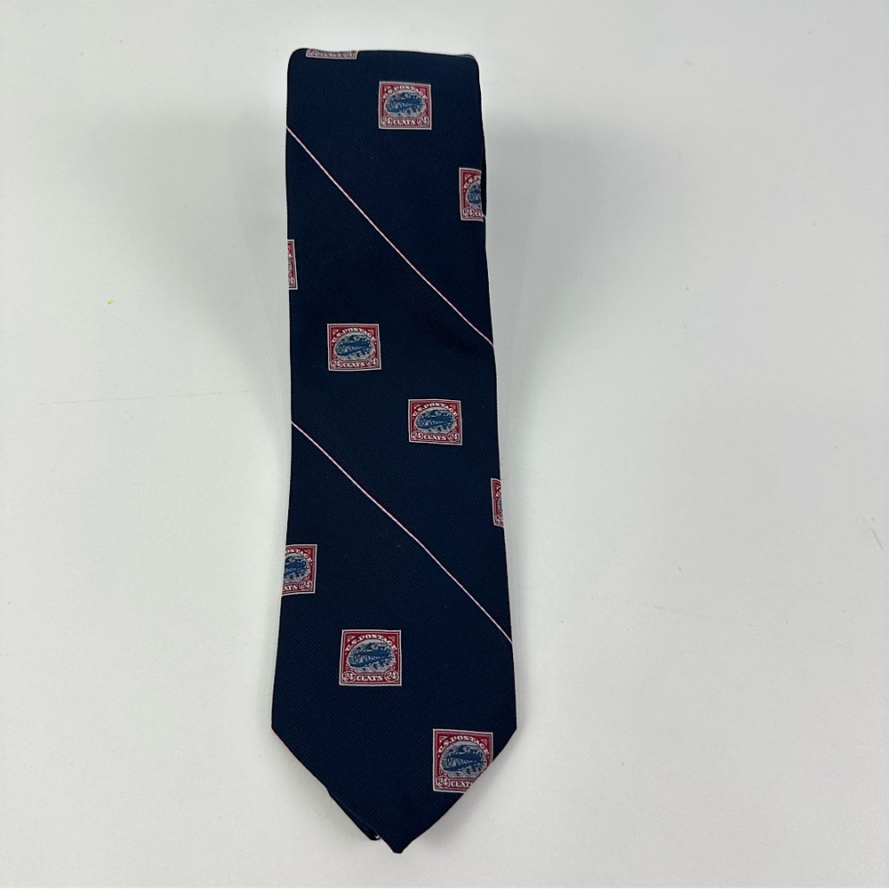 Prince Consort for Smithsonian Airmail Invert Stamp Pattern Red and Blue Tie